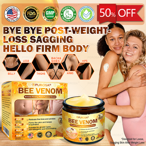 𝐎𝐟𝐟𝐢𝐜𝐢𝐚𝐥 𝐒𝐭𝐨𝐫𝐞 | 𝐏𝐔𝐑𝐎𝐒𝐀® 𝐁𝐞𝐞 𝐕𝐞𝐧𝐨𝐦 𝐖𝐫𝐢𝐧𝐤𝐥𝐞-𝐅𝐢𝐫𝐦𝐢𝐧𝐠 𝐌𝐮𝐥𝐭𝐢-𝐏𝐮𝐫𝐩𝐨𝐬𝐞 𝐂𝐫𝐞𝐚𝐦 𝐮𝐬𝐞𝐬 𝐜𝐨𝐥𝐥𝐚𝐠𝐞𝐧 𝐩𝐞𝐩𝐭𝐢𝐝𝐞𝐬 𝐚𝐧𝐝 𝐬𝐤𝐢𝐧-𝐟𝐢𝐫𝐦𝐢𝐧𝐠 𝐚𝐜𝐭𝐢𝐯𝐞𝐬 𝐭𝐨 𝐭𝐚𝐫𝐠𝐞𝐭 𝐥𝐨𝐨𝐬𝐞, 𝐬𝐚𝐠𝐠𝐢𝐧𝐠 𝐬𝐤𝐢𝐧 𝐚𝐟𝐭𝐞𝐫 𝐰𝐞𝐢𝐠𝐡𝐭 𝐥𝐨𝐬𝐬.